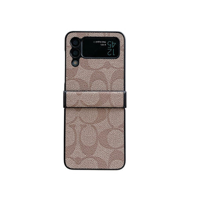Looopix Coach Z Flip Samsung Phone Case with Finger Strap