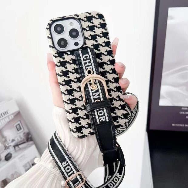 Looopix Dior Designer Strap iPhone Cases with Adjustable Lanyard