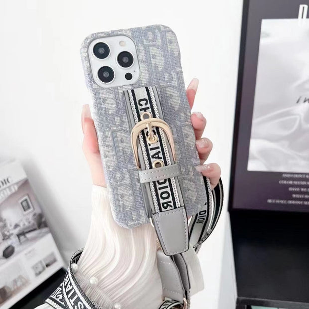Looopix Dior Designer Strap iPhone Cases with Adjustable Lanyard