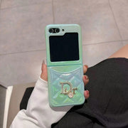 Looopix Dior-Inspired Quilted Samsung Z Flip Case with Card Holder – Available for Z Flip 3, 4, 5, and 6