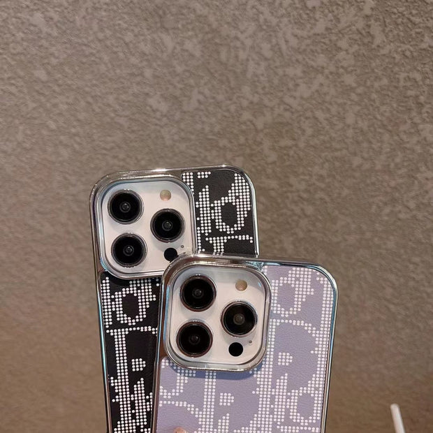 Looopix Dior iPhone Cases with Iconic Pattern and Pearl Accent