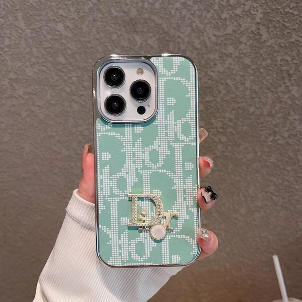 Looopix Dior iPhone Cases with Iconic Pattern and Pearl Accent