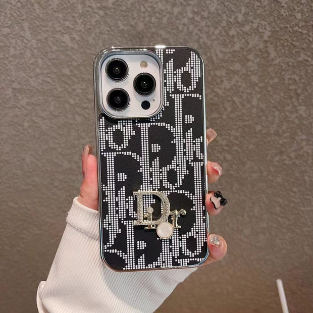 Looopix Dior iPhone Cases with Iconic Pattern and Pearl Accent