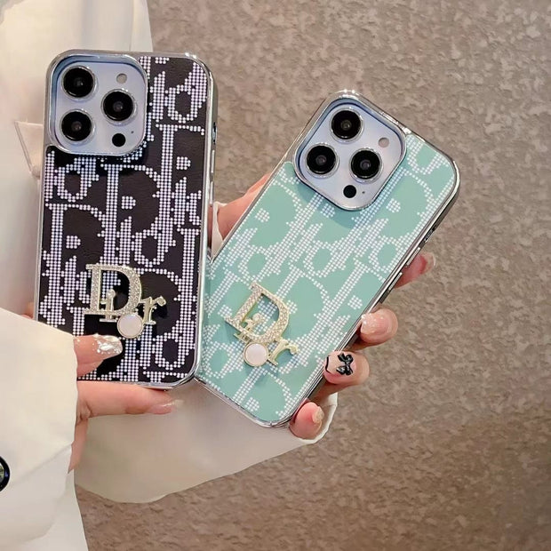 Looopix Dior iPhone Cases with Iconic Pattern and Pearl Accent