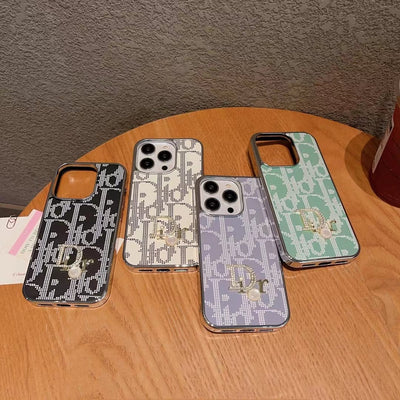 Looopix Dior iPhone Cases with Iconic Pattern and Pearl Accent