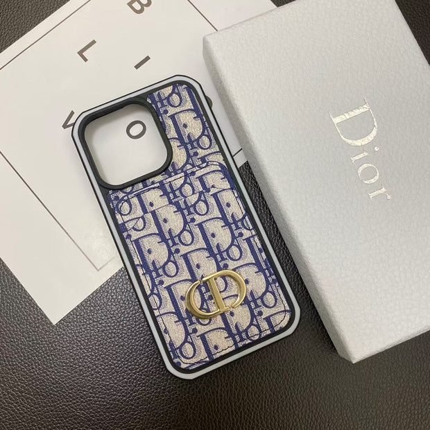 Looopix Dior Monogram iPhone Cases with Card Holder - Dual Design Collection