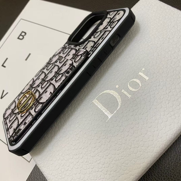 Looopix Dior Monogram iPhone Cases with Card Holder - Dual Design Collection