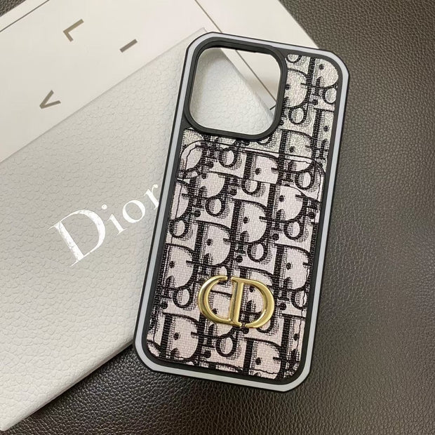 Looopix Dior Monogram iPhone Cases with Card Holder - Dual Design Collection