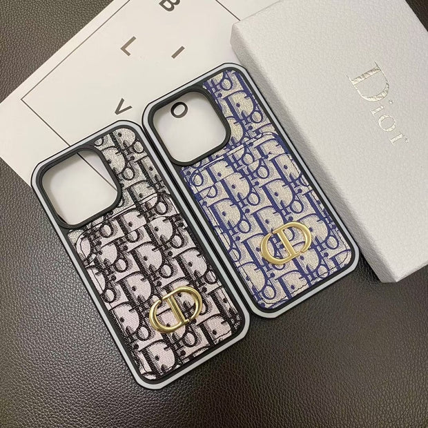 Looopix Dior Monogram iPhone Cases with Card Holder - Dual Design Collection