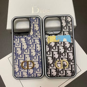 Looopix Dior Monogram iPhone Cases with Card Holder - Dual Design Collection