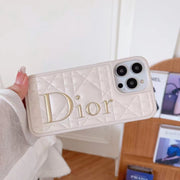 Looopix Dior Quilted Leather iPhone Cases with Embossed Logo
