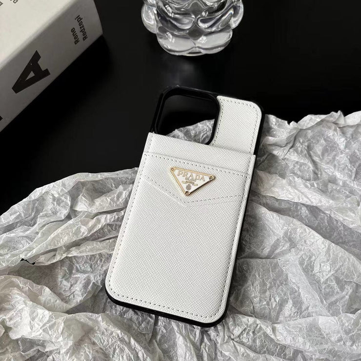 Looopix Eelegant White Leather Prada & Gucci & Hermes iPhone Cover