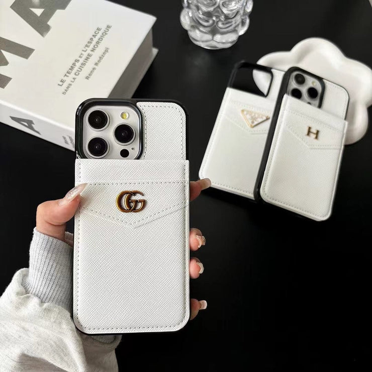 Looopix Eelegant White Leather Prada & Gucci & Hermes iPhone Cover