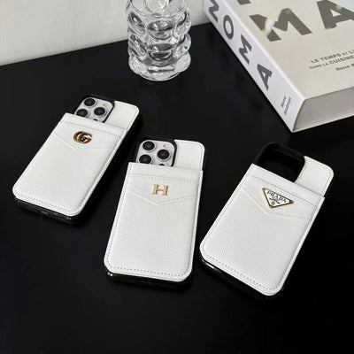 Looopix Eelegant White Leather Prada & Gucci & Hermes iPhone Cover