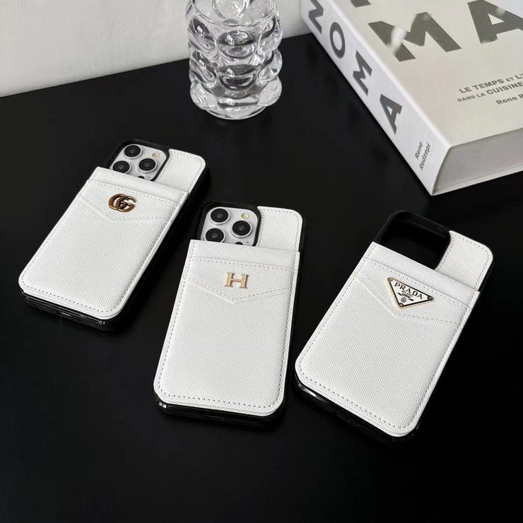 Looopix Eelegant White Leather Prada & Gucci & Hermes iPhone Cover