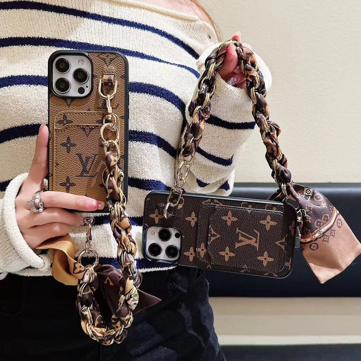 Looopix Elegant Louis Vuitton iPhone Case with Handle & Buit-in Card Holder