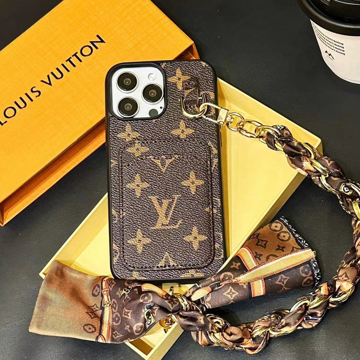 Looopix Elegant Louis Vuitton iPhone Case with Handle & Buit-in Card Holder