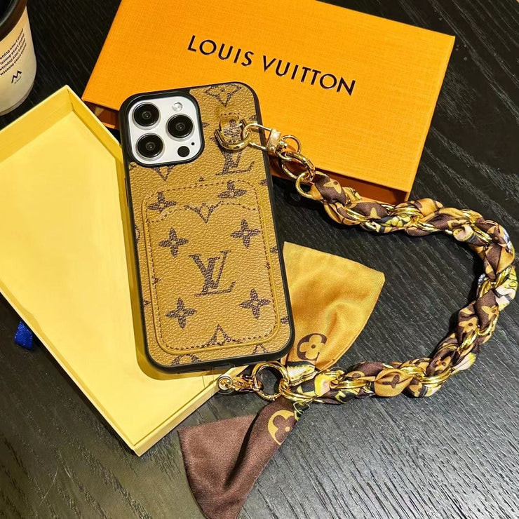 Looopix Elegant Louis Vuitton iPhone Case with Handle & Buit-in Card Holder