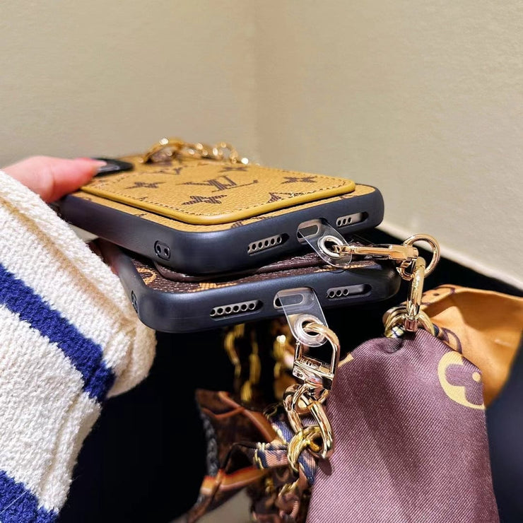 Looopix Elegant Louis Vuitton iPhone Case with Handle & Buit-in Card Holder