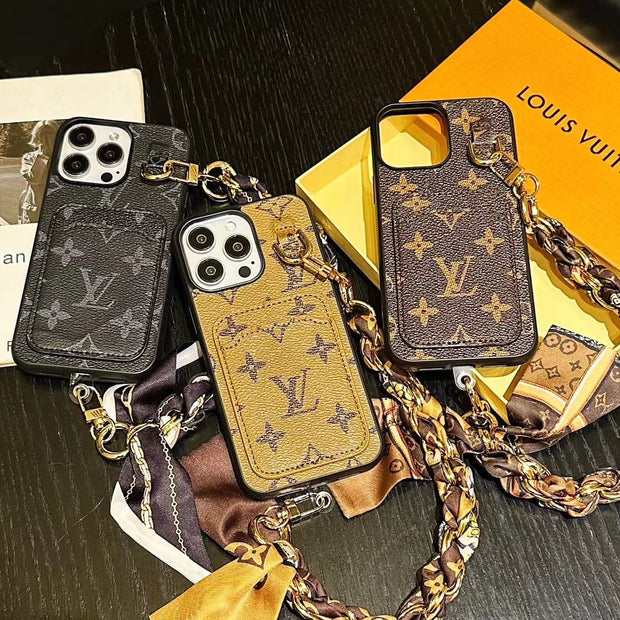 Looopix Elegant Louis Vuitton iPhone Case with Handle & Buit-in Card Holder