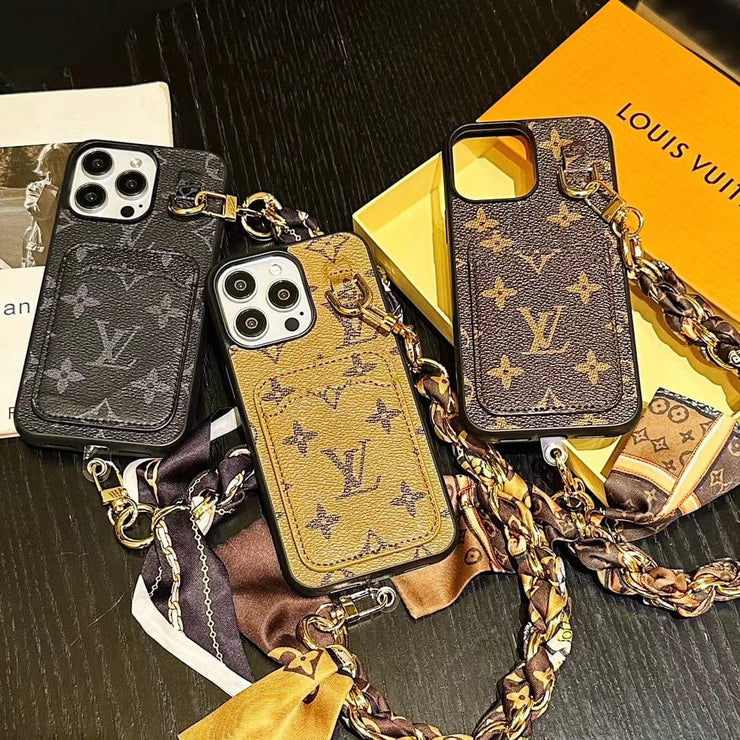 Looopix Elegant Louis Vuitton iPhone Case with Handle & Buit-in Card Holder
