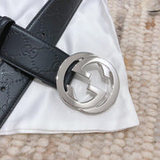 Looopix Engraved Black Gucci Belt - SiLouis Vuittoner Gucci Buckle