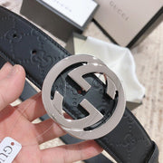 Looopix Engraved Black Gucci Belt - SiLouis Vuittoner Gucci Buckle