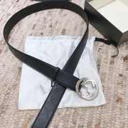 Looopix Engraved Black Gucci Belt - SiLouis Vuittoner Gucci Buckle