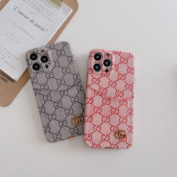 Looopix Famous Louis Vuitton & Gucci Patterns iPhone Cases with Extra Pouch