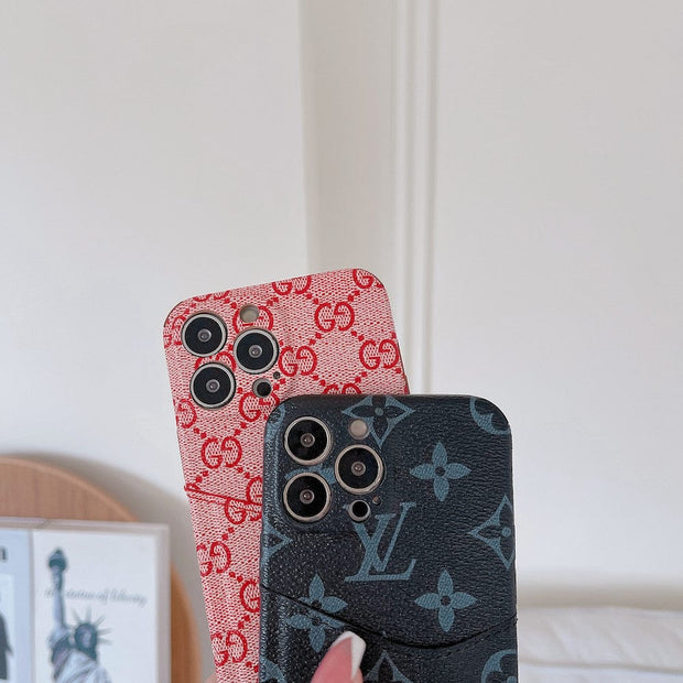 Looopix Famous Louis Vuitton & Gucci Patterns iPhone Cases with Extra Pouch
