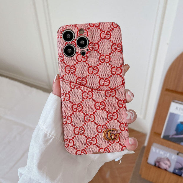 Looopix Famous Louis Vuitton & Gucci Patterns iPhone Cases with Extra Pouch