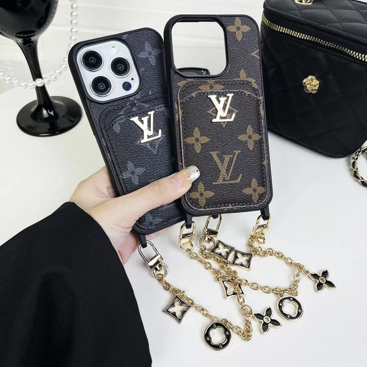 Looopix Fashioned Back Pocket Louis Vuitton iPhone Case | Charming chain holder