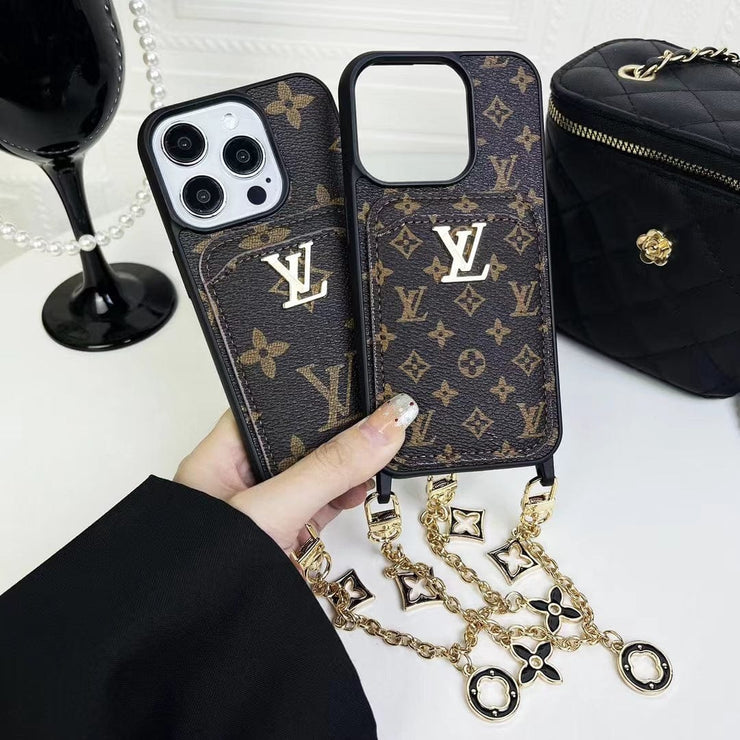 Looopix Fashioned Back Pocket Louis Vuitton iPhone Case | Charming chain holder