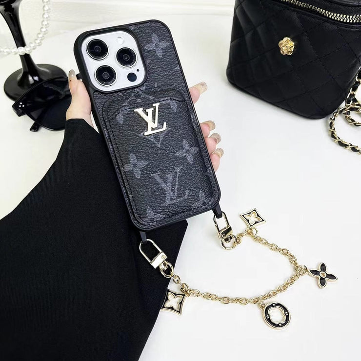 Looopix Fashioned Back Pocket Louis Vuitton iPhone Case | Charming chain holder