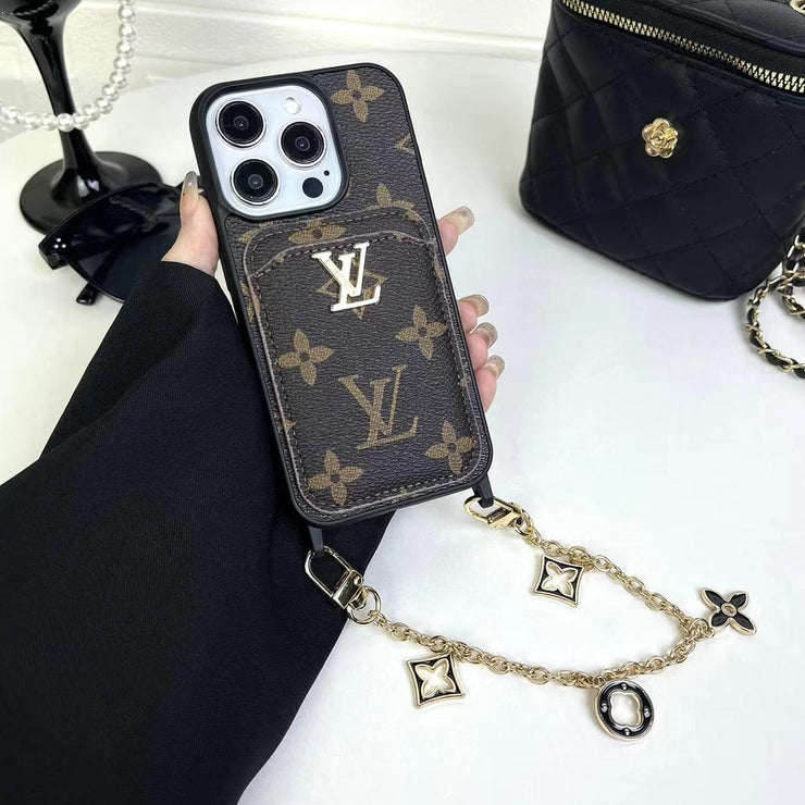 Looopix Fashioned Back Pocket Louis Vuitton iPhone Case | Charming chain holder