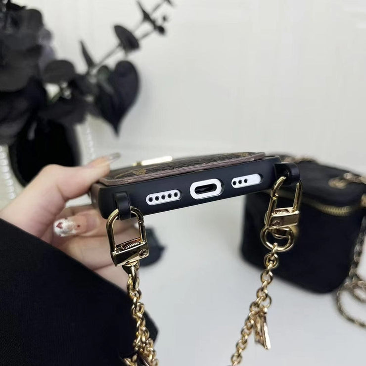 Looopix Fashioned Back Pocket Louis Vuitton iPhone Case | Charming chain holder