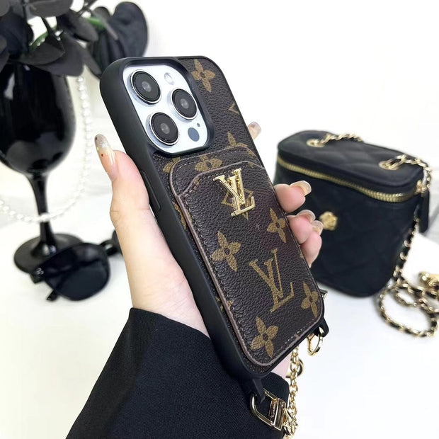 Looopix Fashioned Back Pocket Louis Vuitton iPhone Case | Charming chain holder
