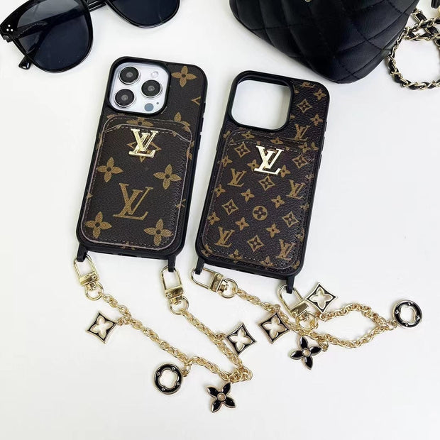 Looopix Fashioned Back Pocket Louis Vuitton iPhone Case | Charming chain holder