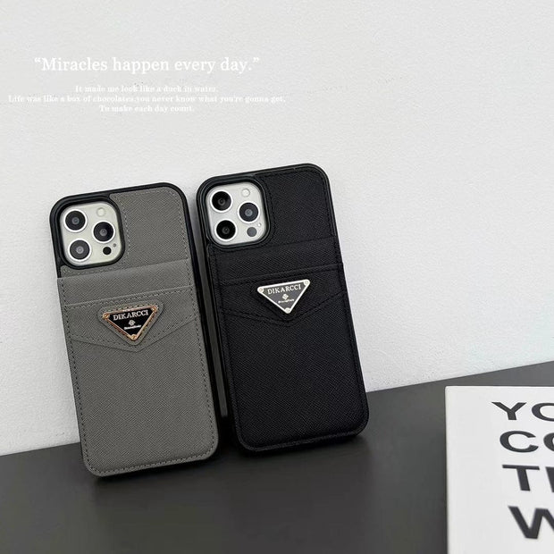 Looopix Fashioned Dikarcci iPhone Cover With Card Holder | iPhone 12 to iPhone 16