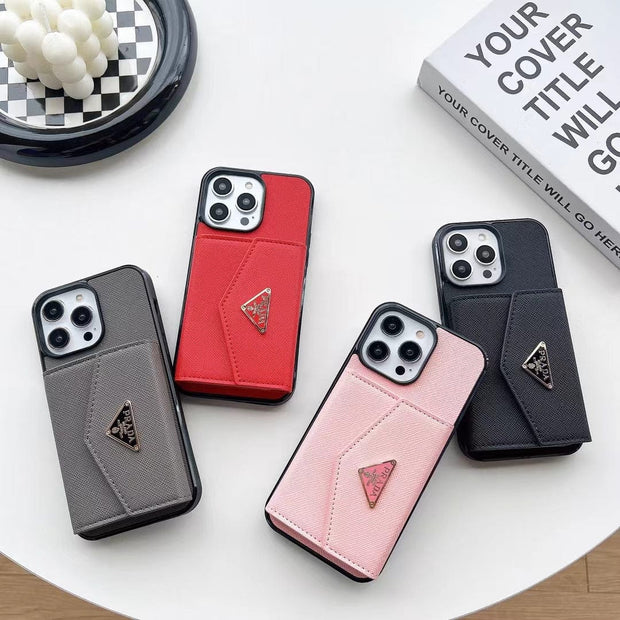 Looopix Fashioned Leather Fabric Prada iPhone Cases | Compatible for iPhone 11 to iPhone 16