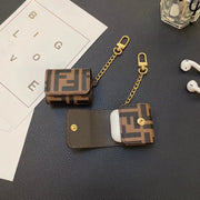 Looopix Fendi Monogram Airpod Covers with Gold Chain