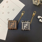 Looopix Fendi Monogram Airpod Covers with Gold Chain