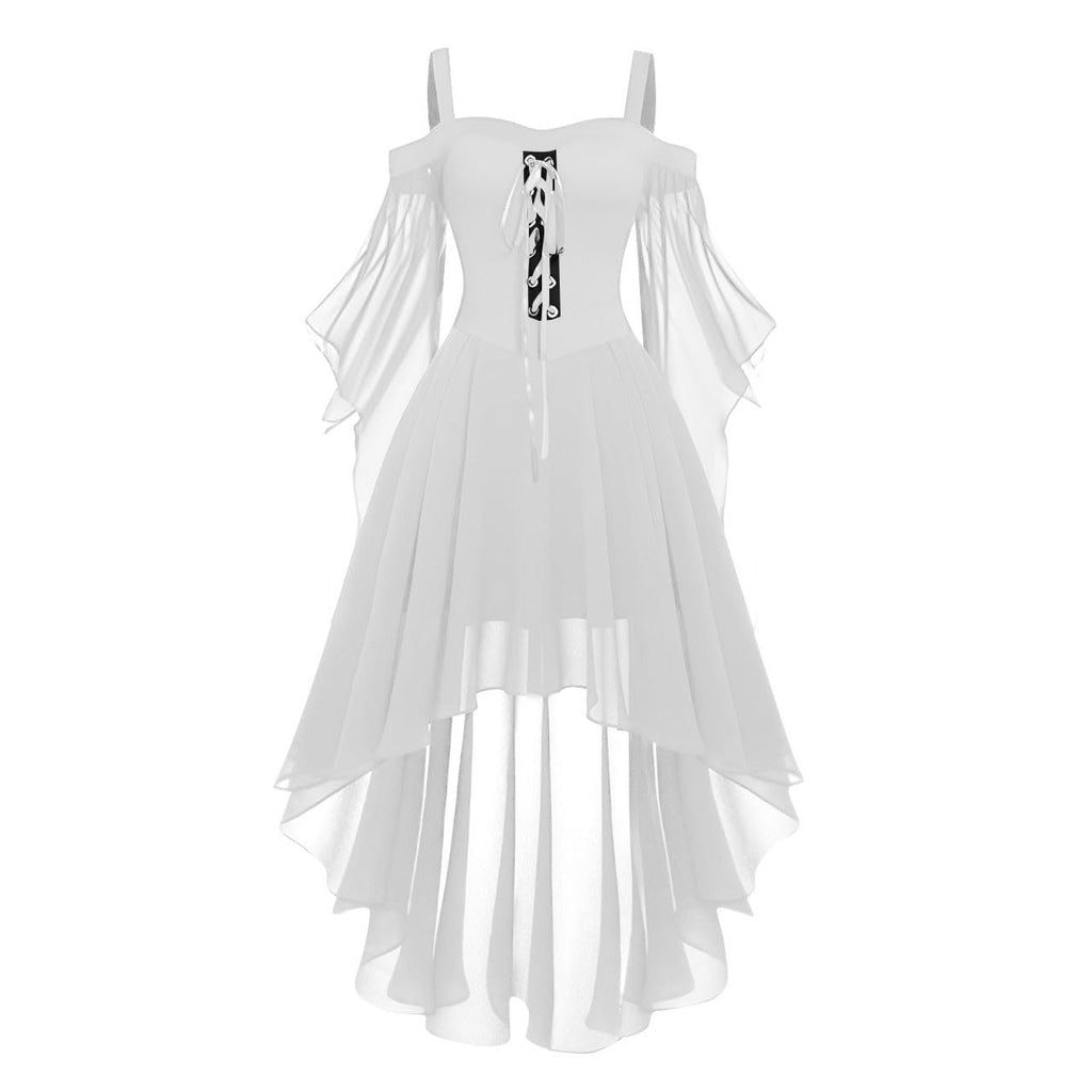 Looopix Gothic Dress Long Viking Dress Halloween Dress Plus Long Gothic Dresses for Women Halloween Gothic Dress Enchanted Dress Witch Dress for Halloween Witch Dress White 3XL