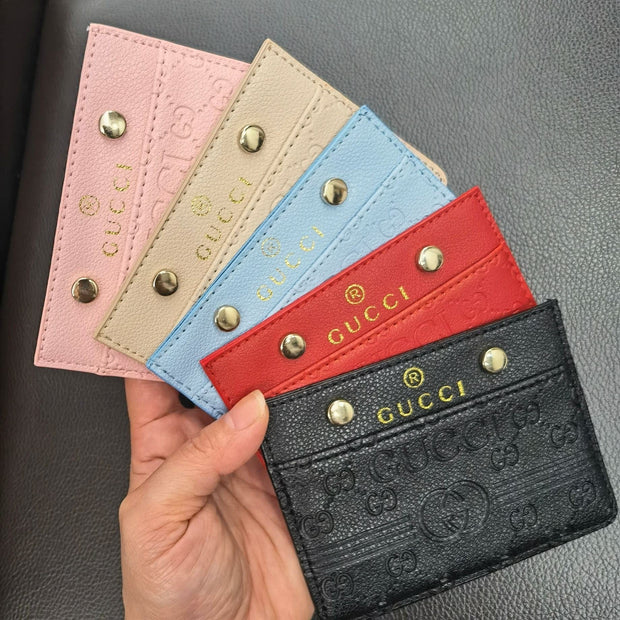 Looopix Gucci Embossed Leather Card Holder Wallet