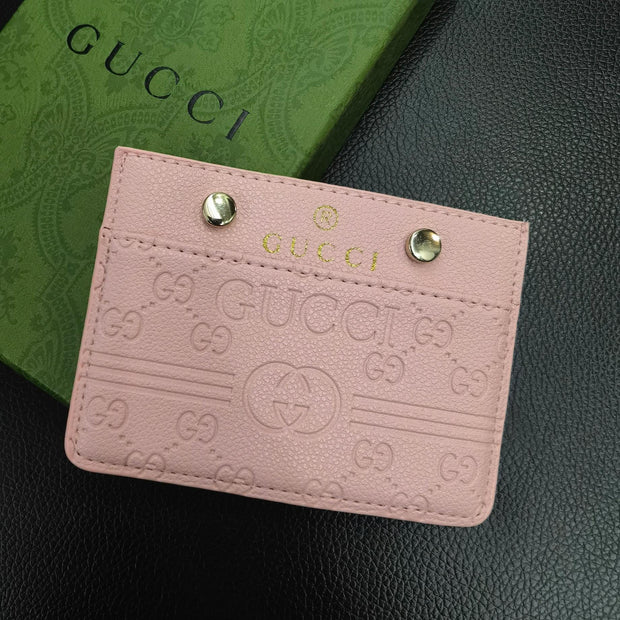 Looopix Gucci Embossed Leather Card Holder Wallet