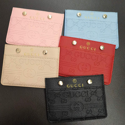Looopix Gucci Embossed Leather Card Holder Wallet