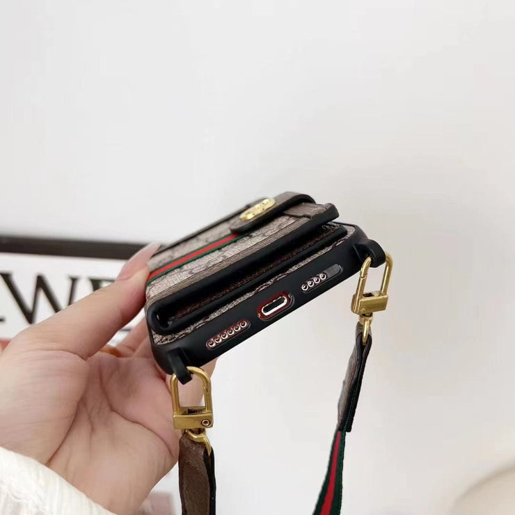 Looopix Gucci iPhone 15 Case with Wrist Strap