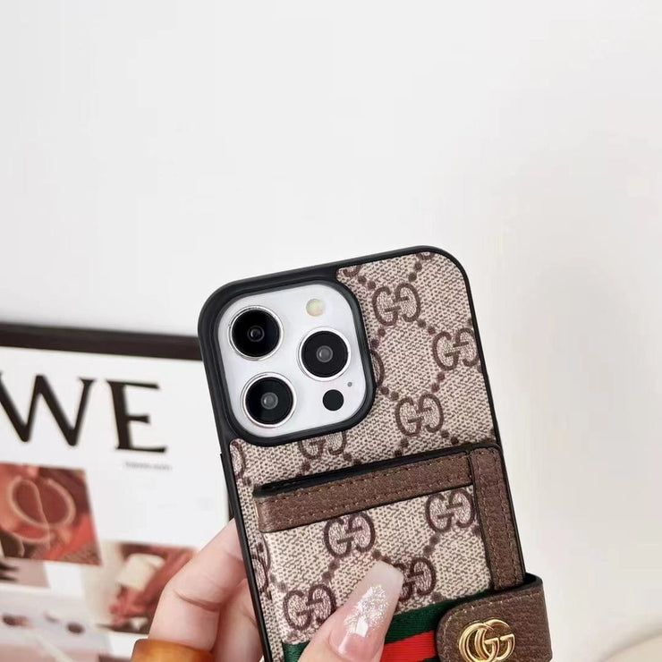 Looopix Gucci iPhone 15 Case with Wrist Strap