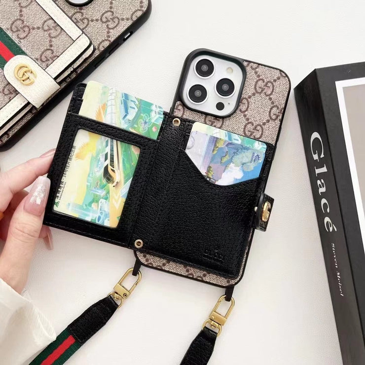 Looopix Gucci iPhone 15 Case with Wrist Strap