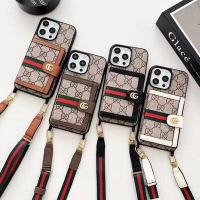 Looopix Gucci iPhone 15 Case with Wrist Strap